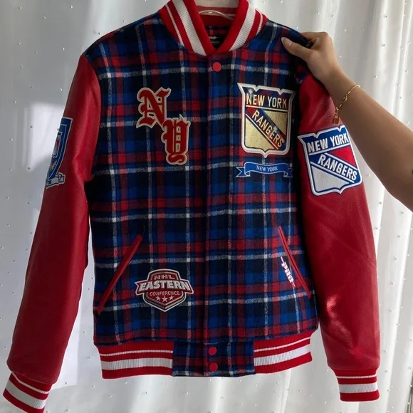 Men’s New NY Rangers Jacket Sz S Official Licensed Goods 2 Pkts In&Out Zip Frnt - Picture 1 of 16